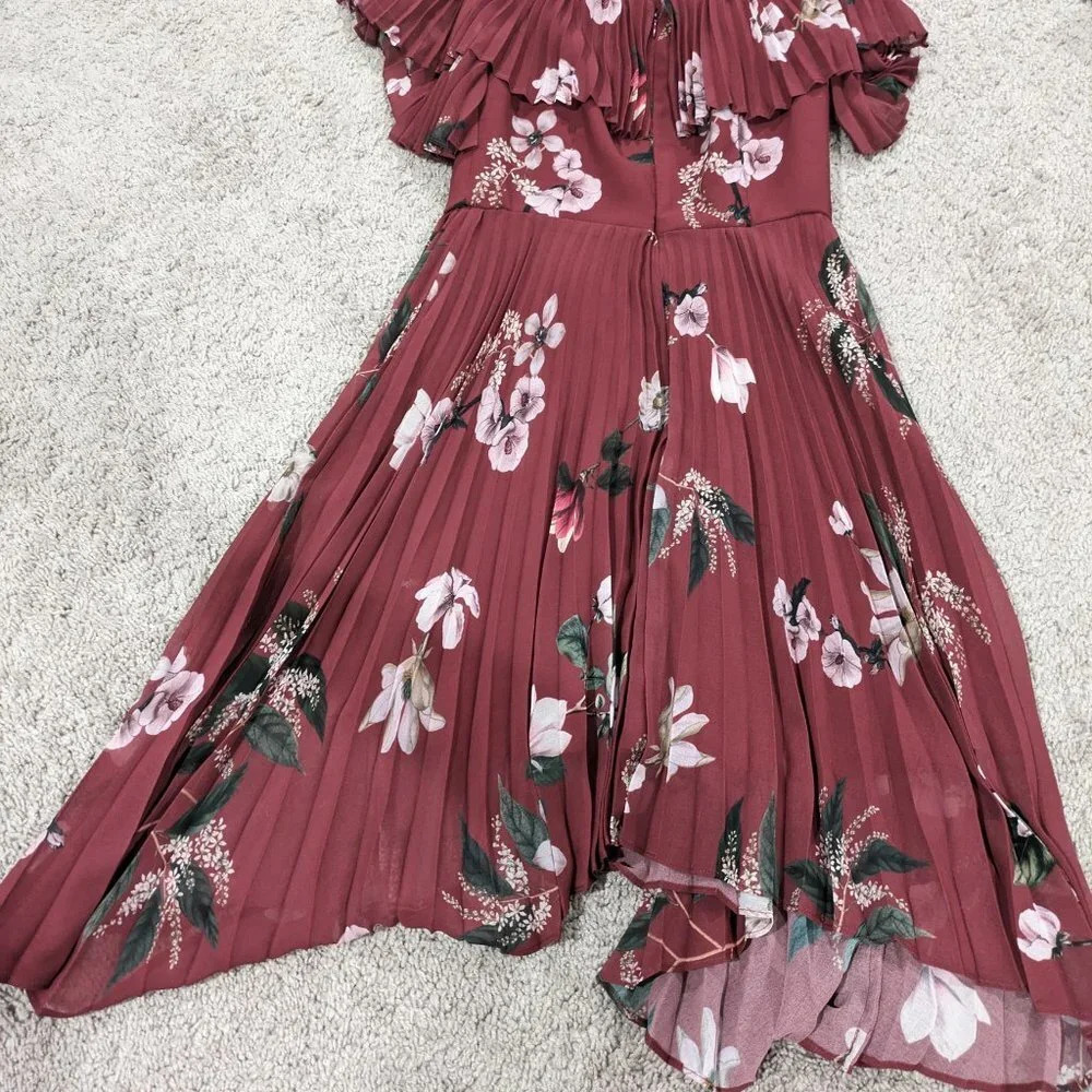 Keepsake Last Dance Ruffle Mini Dress‎ in Marsala Garden Floral Size XS - Picture 8 of 10